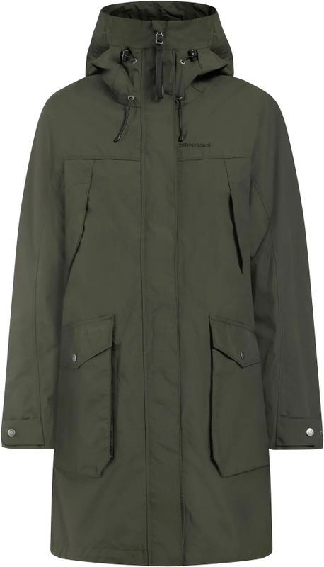 Didriksons - Thelma Parka - Lange Jas - Olijfgroen - 100% Polyamide