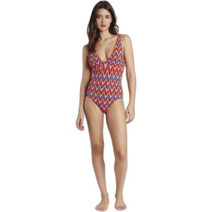 Admas - Ethnic Waves - Dames Badpak - Zwart - 1 stuk