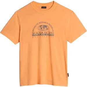 Napapijri - Macas - T-shirt - Katoen - Ronde Hals - Korte Mouwen - Geografische Print