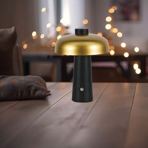 Oplaadbare tafellamp - Gelakt - Goud+Zwart - IP20 - 3W - 200 Lumen - 3IN1