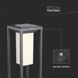 Solar Meerpaalverlichting - Samsung - IP65 - Grijs - 2W - 280 Lumen - 3000K