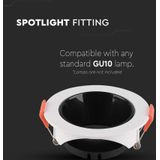 V-TAC - VT-931-WB - LED Spots - Inbouwfitting - Wit + Zwart - GU10 - IP20