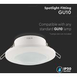 GU10 Fitting - Satijn Nikkel - Duurzaam PC - Compacte Afmetingen