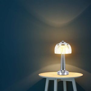 Oplaadbare tafellamp - IP20 - Chroom - 1W - 55 Lumen - 3 In 1
