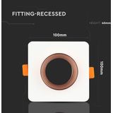 V-TAC - VT-862-MRW - LED Inbouwspot - Wit - Mat Roségoud - GU10 - IP20