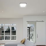 LED Vierkante Koepellamp - IP44 - Zwart Frame - 24W- 2500 Lumen - 6500K