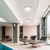 LED Vierkante Koepellamp - IP44 - Zwart Frame - 24W- 2500 Lumen - 6500K