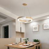 Design plafondlampen - Design hanglampen - IP20 - Wit+Houten lamphuis - 32 Watt - 4000 Lumen - 4000K