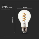 LED - Spiral Filament - Warm Wit - E27 - 4W - 300 Lumen