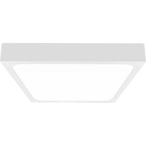 LED vierkante plafonnière met sensor - 225mm - IP44 - Wit - 18W - 1800 Lumen - 4000K