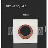 V-TAC - VT-866-SQ-G - LED Spots - Inbouwarmatuur - Wit - Mat Roségoud - GU10 - IP20