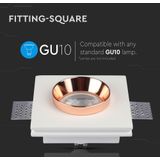 V-TAC - VT-866-SQ-G - LED Spots - Inbouwarmatuur - Wit - Mat Roségoud - GU10 - IP20