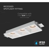 Fitting - 3xGU10 - Wit - Gips - IP20