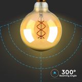 LED Lampen - G125 Bol E27 - IP20 - Amber - 5 Watt - 300 Lumen - 1800K - 2 Jaar