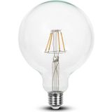 LED Lampen - G125 Bol E27 - IP20 - Helder - 6 Watt - 806 Lumen - 6400K - 2 Jaar