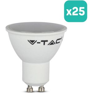 V-TAC LED Spots - GU10 - Lens 110° - IP20 - Melkwit - 4.5W - 400 Lumen - 3000K - Doos van 25