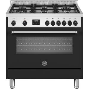 Bertazzoni MPL96L1ENET fornuis 6-pits gas fornuizen - kleur zwart zuinig energieklasse A - 90 cm breed gasfornuis | .