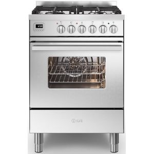 ILVE L06WM3/SS fornuis 4-pits gas fornuizen - rvs  zuinig energieklasse A - 60 cm breed gasfornuis |