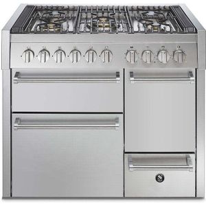 STEEL GQ10SFF-D-6W fornuis 6-pits gas fornuizen - kleur in meerdere kleuren zuinig beide ovens A - 100 cm breed gasfornuis |