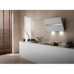 Falmec FLIPP55W wand afzuigkap wit glas randafzuiging, 55 cm. breed zuinig energieklasse A | .