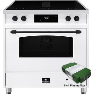 Elementi di Cucina IC9034-WT-IX-B vrijstaand fornuis met afzuiging wit zuinig energieklasse A+