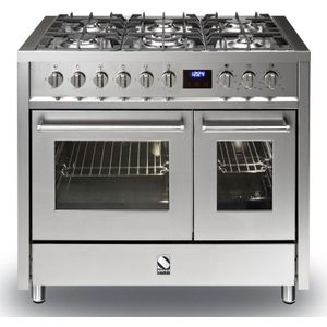 STEEL E10FF-6 fornuis 6-pits gas fornuizen - kleur in meerdere kleuren zuinig energieklasse A - 100 cm breed gasfornuis |