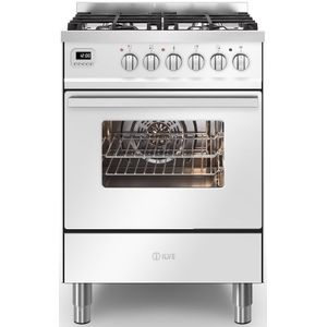 ILVE L06WM3/WH fornuis 4-pits gas fornuizen - kleur wit zuinig energieklasse A - 60 cm breed gasfornuis