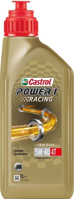 CASTROL - Power 1 Racing 4T - Motorolie - 1 liter - Synthetische olie - Viscositeit SAE 5W-40