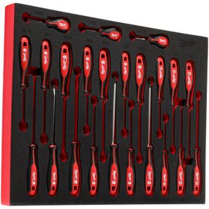 Milwaukee - Tri-Lobe Schroevendraaier - Foam Inlay - 23-delig - Gehard Magnetische Tips