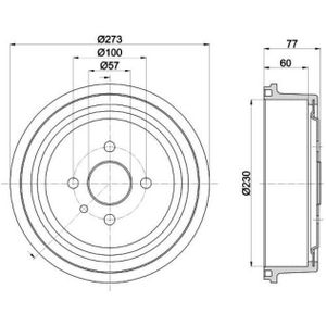 HELLA Remtrommel OPEL,VAUXHALL,BEDFORD 8DT 355 303-451 568051,568056,90077722 90135264,90077721,568038