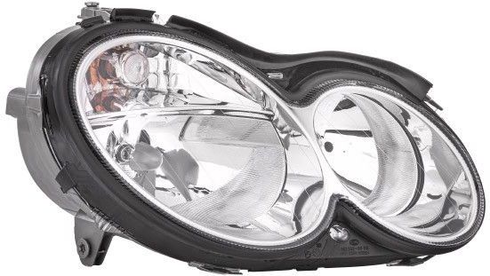 Renault - Koplamp Rechts - Zwart - Hella 1DB 008 461-201 - Halogeen