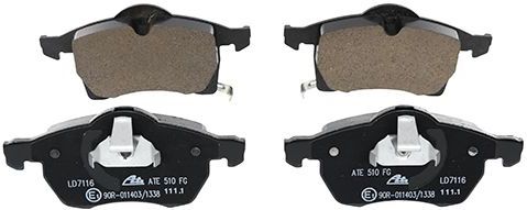 ATE - Remblokkenset - Ceramic - Vooras - Set assen - Voor voertuigen met ABS