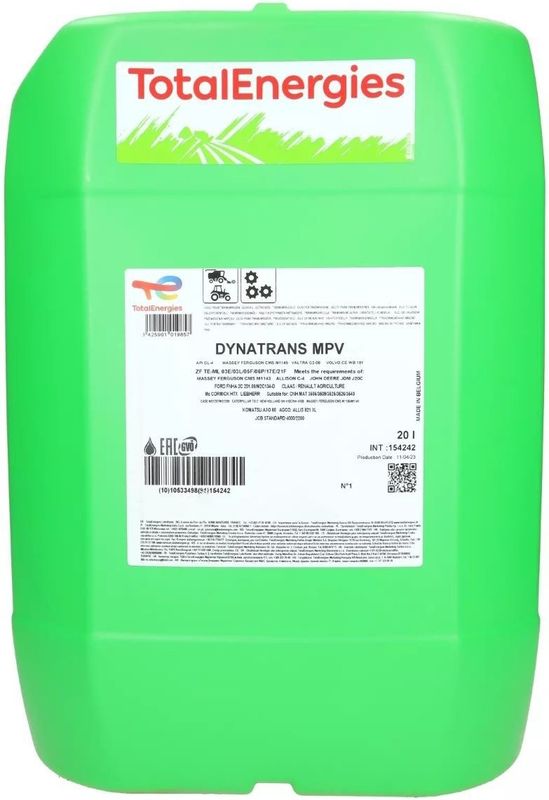 TotalEnergies - Dynatrans MPV - Versnellingsbakolie - 20 liter - Voor Tractor