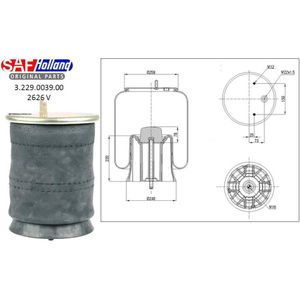 SAF Veerbalg, luchtvering 3.229.0039.00 V1DK22E14,3229003900,1723272 0880746,880746
