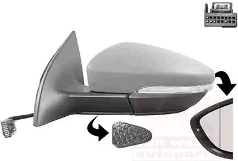 VAN WEZEL Buitenspiegel VW 5841817 3C8857537GRU,3C8857507AE9B9,3C8857507AM9B9 Zijspiegel,Spiegel,Achteruitkijkspiegel,Autospiegel,Dodehoekspiegel