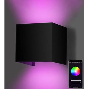 Qube Zigbee 3 Wandlamp LED 6Watt ZWART 230Volt IP65 RGB WW-CW