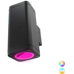 Smart wandlamp LED 2x4Watt ZWART 230Volt IP65 dimbaar