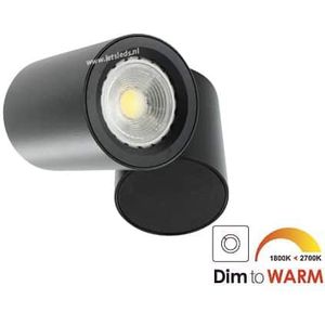 LED opbouwspot Malta 7Watt rond draaibaar ZWART dimbaar
