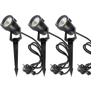 Set 3x LED tuinspot prikspot 5Watt 220/230Volt met stekker IP65