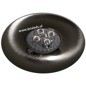 LED spot MR16 4Watt rond NIKKEL dimbaar (12 Volt)
