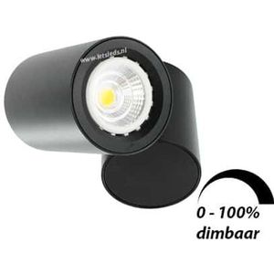 LED opbouwspot Malta 6Watt rond draaibaar ZWART dimbaar