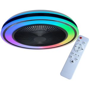 Plafondventilator - met afstandsbediening - Cuba ZWART 24Watt met LED lamp 3000K-4000K-6500K RGB CCT