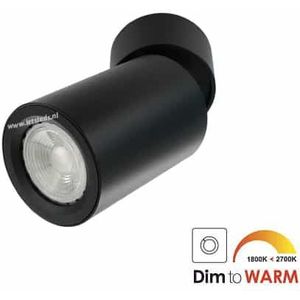 LED opbouwspot Malta 7Watt rond kantelbaar ZWART dimbaar