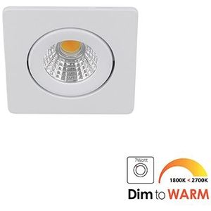 LED mini spot kantelbaar 5Watt vierkant WIT IP65 dimbaar - dim to warm
