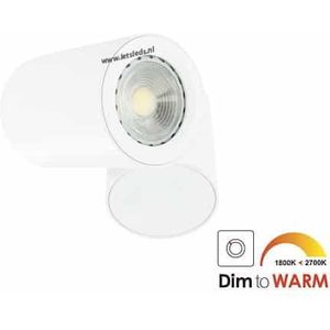 LED opbouwspot Malta 7Watt rond draaibaar WIT dimbaar