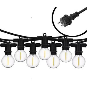 50m mini LED Prikkabel - IP65 Lichtsnoer Buiten - koppelbaar - Lampjes Slinger - Inclusief 100x E12 lampen G40 - Incl. Stekker