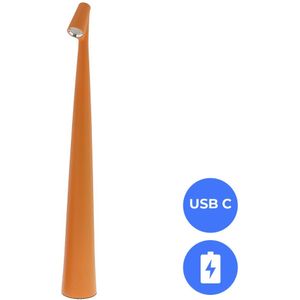 Nordic Design LED Tafellamp Nachtlamp Oplaadbaar oranje - USB-C - 45cm Dimbaar