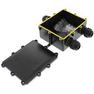 Lasdoos XL 3-voudig IP68 waterdicht kabelverbinder zwart 10-14mm kabel