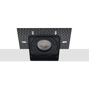 LED trimless spot kantelbaar GU10 COB 7Watt vierkant ZWART dimbaar