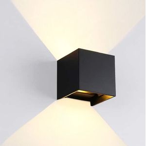 Qube DAG NACHT SENSOR Wandlamp LED 6Watt ZWART 230Volt IP65  schemersensor